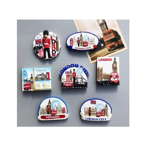 Resion stereo England british UK tourism souenir fridge magnet london city photo sticker creative message paste kitchen decorat