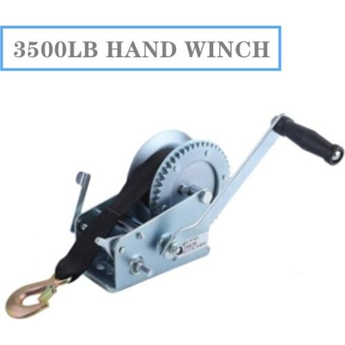 Hand winch Manual winch 3500-pound winder with ribbon winch