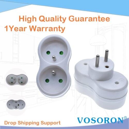 French Type Conversion Plug 1 TO 2 Way French Standard Power Adapter Socket 16A Travel Plugs AC 250V