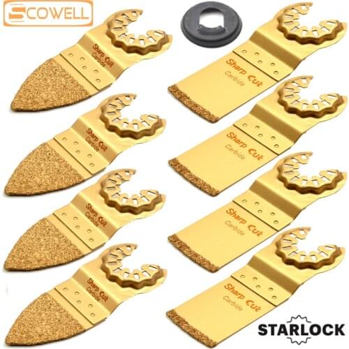 30% Off 32mm Starlock Oscillating Multi Tool Saw Blades Carbide Plunge Saw Blades For Tile Grinding Tile Edge Cutting 8pcs/box