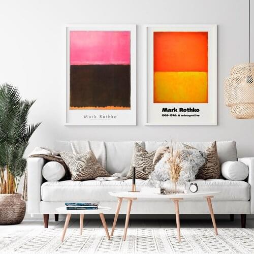 Mark Rothko Exhibition Poster for The Guggenheim Museum New York 1970 Museum Print Abstract Wall Art Canvas Painting Home Decor