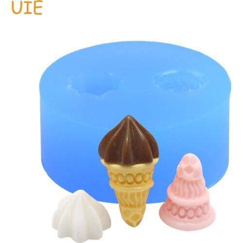 XYL061U One Set 1Pc Mold Icecream Flexible Silicone Mold Silicone Mould - Icrecream Cone and Cream