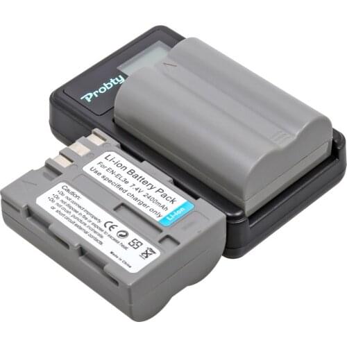 2Pcs Probty EN-EL3e EN EL3e ENEL3e Battery + USB LCD Charger for Nikon D30 D50 D70 D70S D90 D80 D100 D200 D300 D300S D700 Camera
