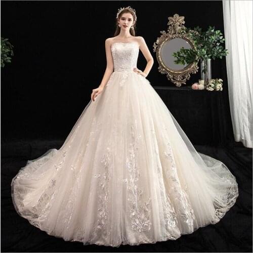 Dubai Sweetheart Sexy Ivory Luxury Wedding Dresses 2020 Applique Lace customer sizes Princess Wedding Gowns Bridal Dresses