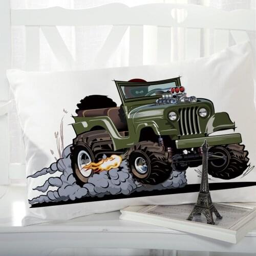 1pc Cartoon Childrens Pillow cover Pillow case Bedding Pillowcase Pillowcovers decorative 50x70 3D for kids baby Car green