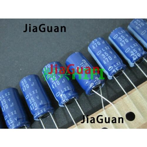 100pcs NEW NIPPON LXZ 35V470UF 10x20MM electrolytic capacitor NCC 470UF 35V lxz CHEMI-CON 470uF/35v Ultra Low Impedance
