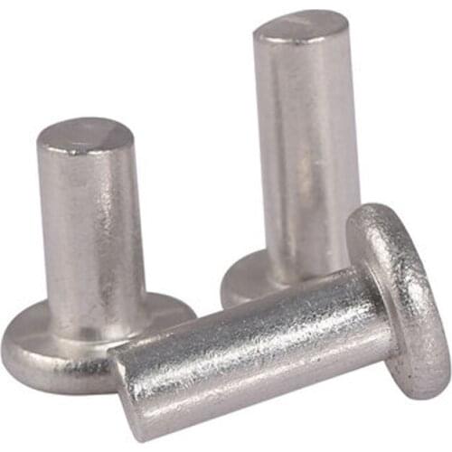 20pcs M5 aluminum flat head rivets round solid percussion rivet knock rivetings tap riveting GB109 6mm-50mm length