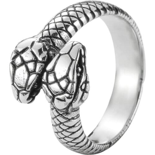 316L Stainless Steel Cobra Snake Ring Women Mens Fashion Party Serpent Ring
