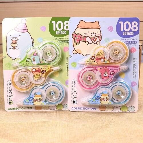 36 pcs/lot Sumikko Gurashi Correction Tape Cartoon Decoration Stickers Promotional Gift Stationery School Office Supplies
