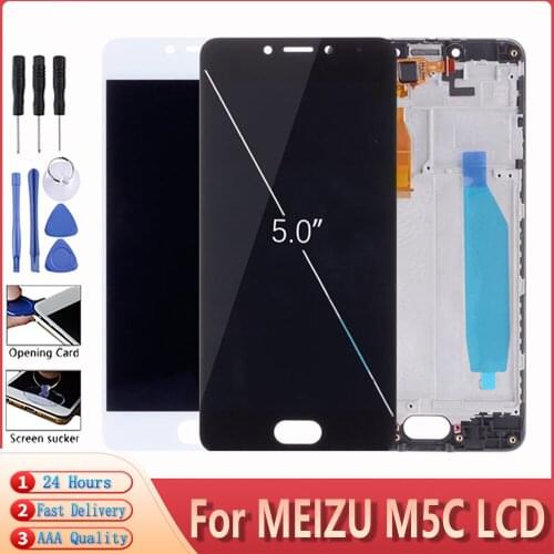 5.0" New Frame LCD Module For MEIZU M5C LCD Display Touch Screen Digitizer Assembly With Frame Screen For MEIZU A5 m5c M710H LCD