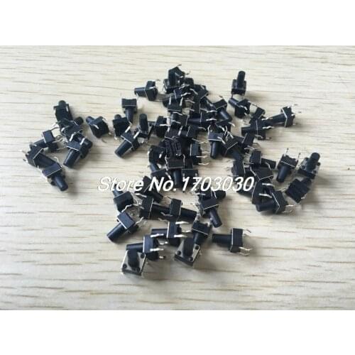 50 Pcs 6 x 6mm x 9mm PCB Momentary Tactile Tact Push Button Switch 4 Pin DIP