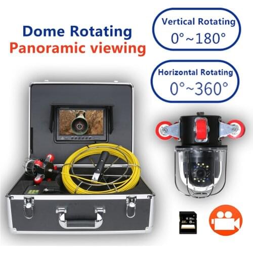 9 inch DVR 30M/50M Video recording 360 Degree Rotating Camera Pipe Inspection Video Camera Drain Sewer Pipeline Industrial