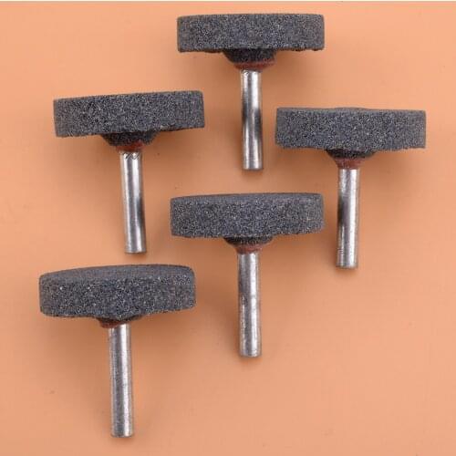 5Pcs/Set 40mm T-shape Mounted Abrasive Grinding Cutting Stone Wheel Head High Hardness Fit For Drill Rotary Tool