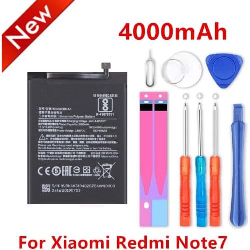 2020 NEW Battery 4000mAh BN4A Phone Batteries For Xiaomi Redmi Note7 Note 7 Pro M1901F7C Genuine Phone Battery + Free Tools
