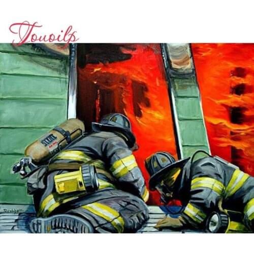 TOUOILP Full Square/Round Drill 5D DIY Diamond Painting "FIREMAN FIREFIGHTER" Embroidery Cross Stitch Mosaic Home Decor Gift