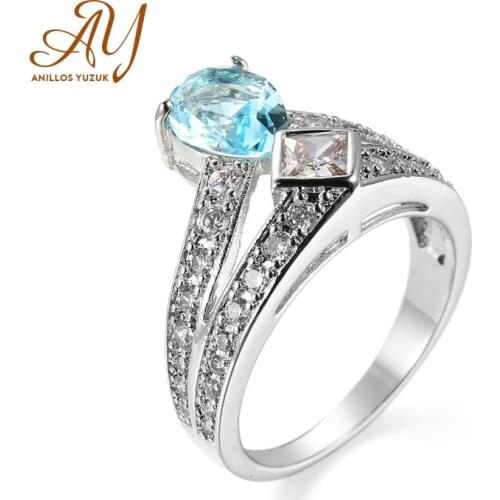 Anillos Yuzuk 3 Colors Silver 925 Jewelry Ring TopazTrendy Party 925 Sterling Silver Rings Jewelry Woman Wedding Party Gift