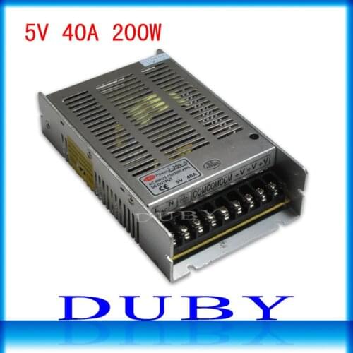 Free Shipping!New model 5V 40A 200W Switching power supply Driver For LED Light Strip Display AC110V/220V Factory Supplier