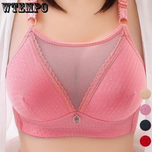 Push Bra for Women Lace Plus Size Bras Seamless Underwear Wireless Soft Bralette Red Sexy Lingerie Large Cup Female Brassiere C
