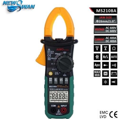 4000 Counts Digital Clamp Meter MS2108A Clamp Multimeter DC/AC Voltmeter Current Meter Resistance Capacitance Frequency Tester