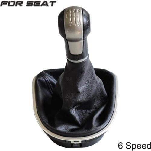 For Seat Altea Leon II Toledo III 5 6 Speed Shifter Car Leather Boot Gear Shift Knob Head Lever ​Cover Accessories