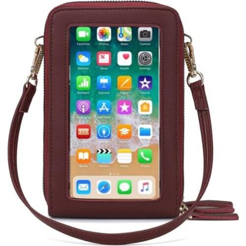 Women Multifunction Mobile Phone Bag Transparent Bag Shoulder Strap Messenger Chest Bags Wallet Coin Purse Female Crossbody Bags