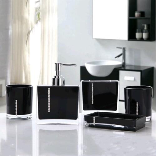European-style 6pcs Bathroom Set Five-piece Set New Wedding Objects Acrylic Bathroom Wash Kit Ware
