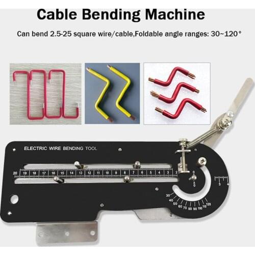 Wire Cable Bending Machine with Bending Angle Ruler for 2.5~25 Square Cable Wire Copper Wire Bender 1-time Forming Bending Tool