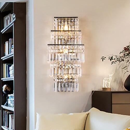 Crystal Wall Light led Corridor Light Crystal Wall Lamp Chrome Modern Wall Sconces Lighting Bedside Lamp Luxury Crystal Lighting
