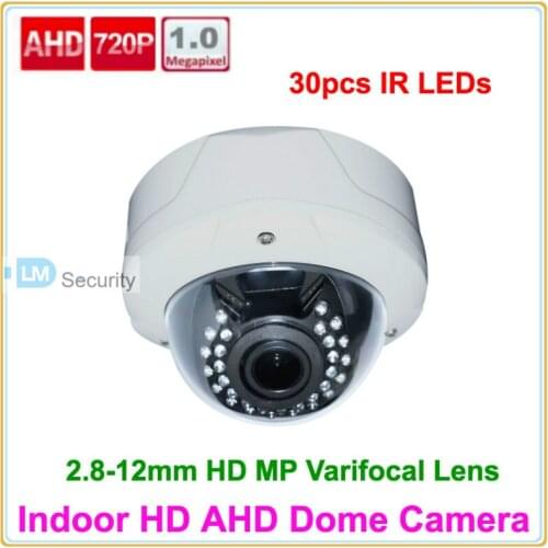 Lihmsek 1.0 MP 720P HD AHD Camera 2.8-12 mm Varifocal lens High-end Pearl White CCTV Vandalproof Dome Camera Free Shipping