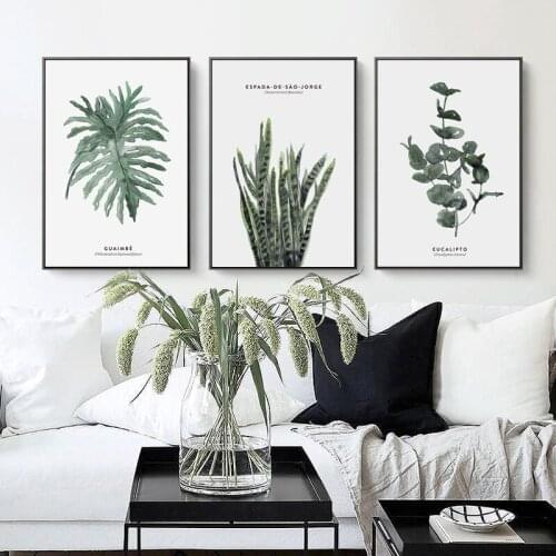 Watercolor Plant Flowers Canvas Paintings Sunflower Botanical Prints Leaves Poster Decorative Picture for Living Room Home Decor