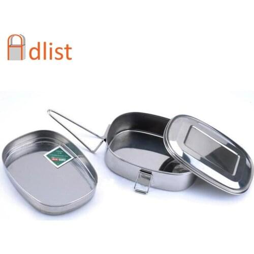 Stainless Steel Lunch Box Portable Bento Box For kids Food Container Food Box Lunchbox kitchen rectangle Single / double Bowls