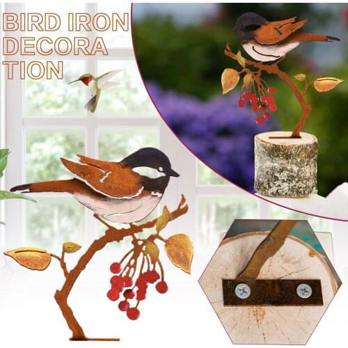 Garden Metal Hand Painted On Flowering Garden Bird Ornaments Home Decorationird Series Ornaments Home Decoration Accessories