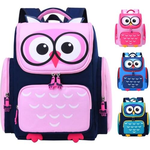 2021 Cute Kid owl School Bags Backpack Teenager Children Girls Boys Schoolbag Cartoon Animal Bag Kids Book Bag Nylon Mochila