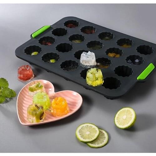 Fashion Cake Tools Mold Silicone Ice Tray Jelly Mold Flexible Non-Slip Handle Chocolate Mold Multicolor Cake Baking Molds