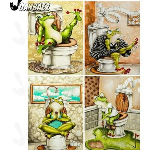 Cartoon Animal Diamond Painting Crocodile Bathroom 5D Diy Wall Art Cross Stitch Embroidery Mosaic Bedroom Decoration Gift