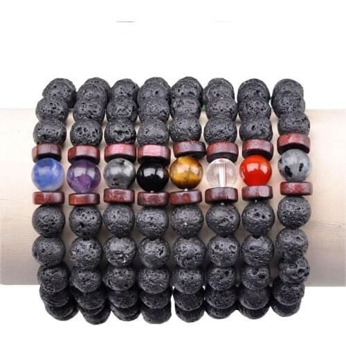 Natural Moonstone Bead Bracelet Tibetan Buddha Bracelet chakra Lava Stone Diffuser Bracelets Men Jewelry gift