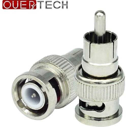 OUERTECH 10pcs BNC Male to RCA Male Coax Connector Adapter Cable Coupler for CCTV Camera