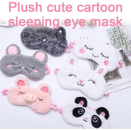 Plush Headband Eyes For Sleep Apnea Mask Women Men Unicorn Eye Cover Patch Cosplay 3D Cartoon Sleeping Night Mask Cute Blindfold