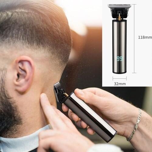 Portable USB rechargeable Hair Trimmer T-shaped carved bald hair clipper Professional Barber Styling tool hot sell