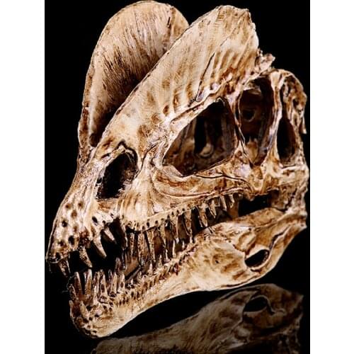 Rare Resin Dilophosaurus Skull Dinosaur fossil replica Skull by 3DKitbash Double Dragon Replica Creature Skull Home Decor