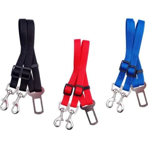 Adjustable Dog Car Safety Seat Belt Pet Leash Restraint Leads Harness Collar Lead Pet Accessories Travel Clip for French Bulldog