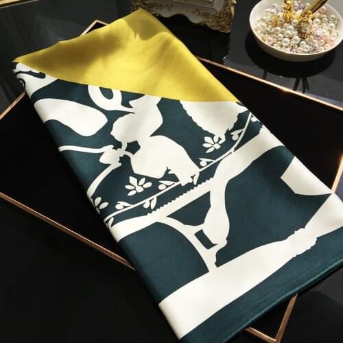 Patchwork Prints 100% Silk Scarf 2021 Women Charming Spring Scarves Wraps Head Scarves Hijab 88*88cm