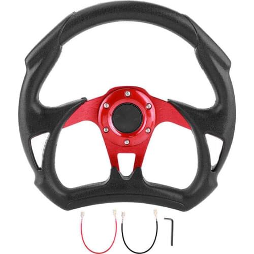 Sport Steering Wheel PVC Leather Stitches with Horn Button Universal Car Modified Parts 320mm/12.5in