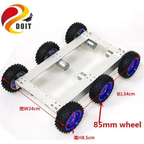 SZDOIT Metal C6 Smart Tank Car Chassis 85mm/130mm Wheel 6WD Robot Platform Motor With Encoder DIY For Arduino Educational Toy