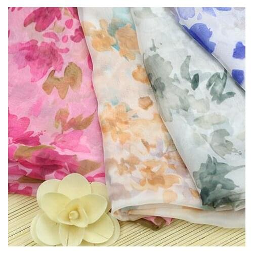 150cm*100cm Quality 30D Chiffon cloth Chinese ink painting style dress fabric silk scarf spring summer apparel clothing fabrics