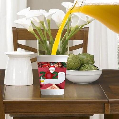 10Pcs Disposable Christmas Paper Cups Christmas Decorations For Home Santa Claus Cup New Year Navidad Noel table decor 2021