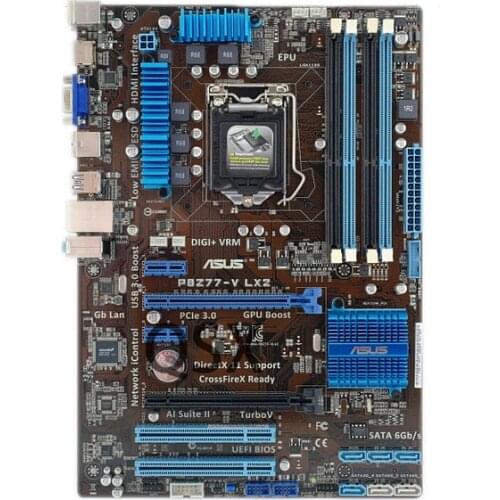 Used,for Asus P8Z77-V LX2 Desktop Motherboard Z77 Socket LGA 1155 i3 i5 i7 DDR3 32G SATA3 USB3.0 ATX