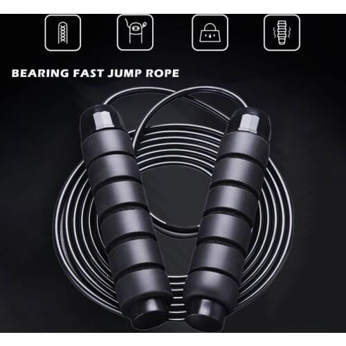 Tangle-Free with Ball Bearings Rapid Speed Rope Weight-bearing Jump Rope Skipping Excercise and Fitness Workout Equipments
