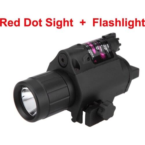 BOB-JGSD Compact Tactical Flashlight Torch Red Laser Sight Combo with Rail Mount for Hunting Game Outdoor Hunting Aim Lampe