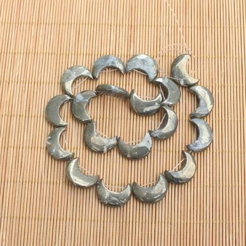Natural Pyrite 15x20mm Moon shape beads 15inch,For DIY Jewelry Making !We provide mixed wholesale for all items
